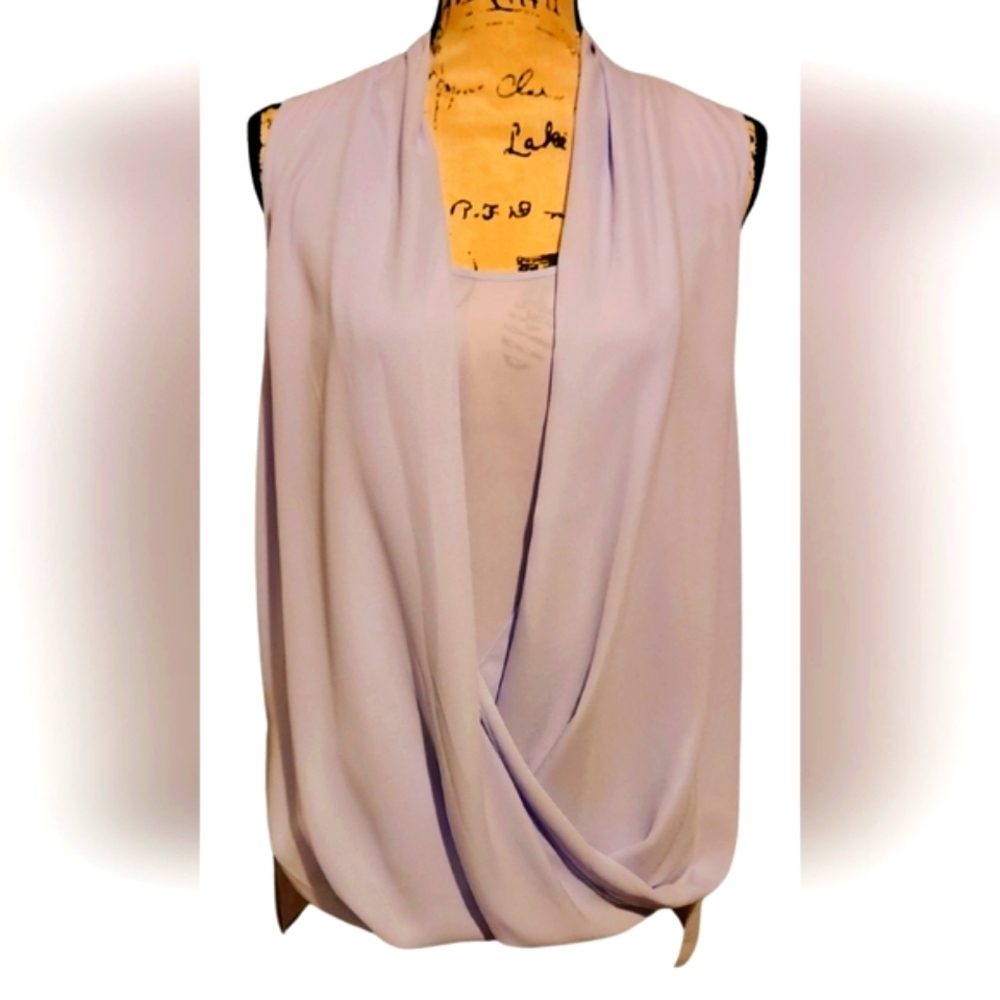 New Vince Camuto Lavender Draped Sleeveless Blouse